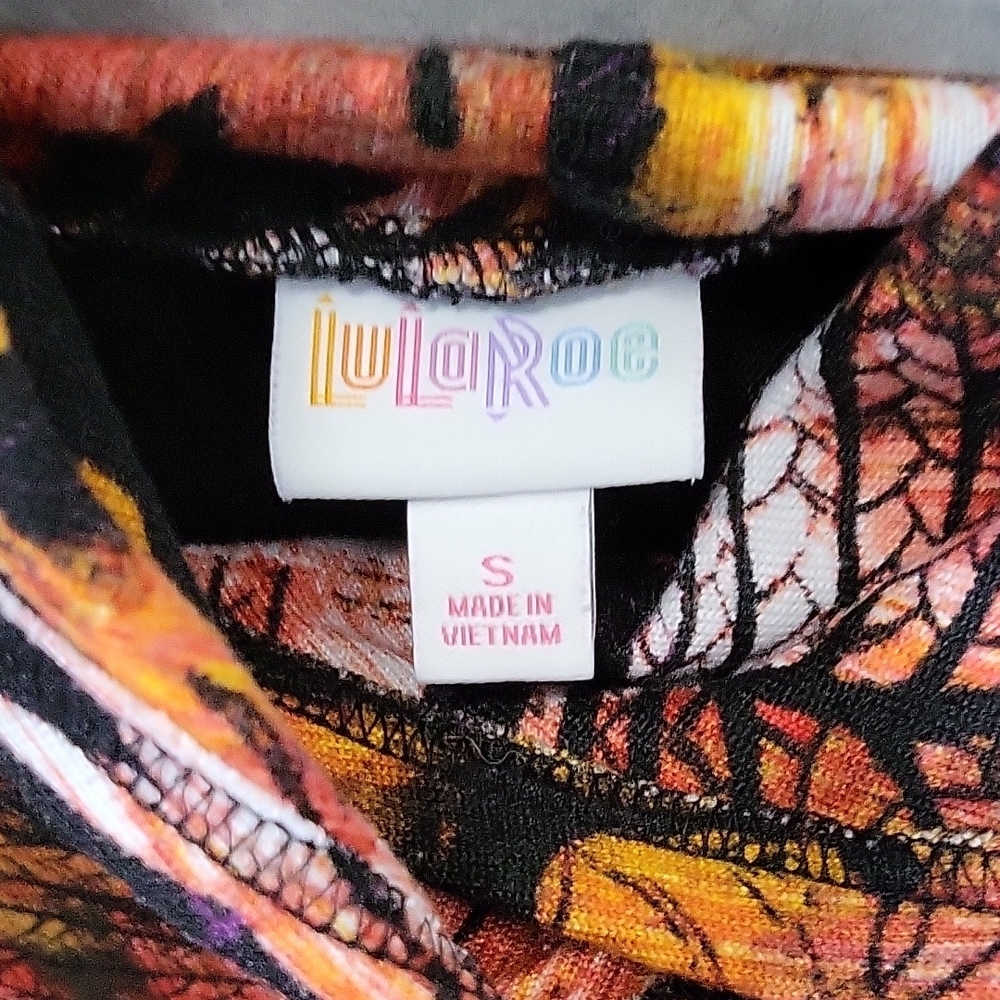 LuLaRoe Black & Orange Floral Hoodie Small Women’s Casual Pullover - Picture 2 of 6